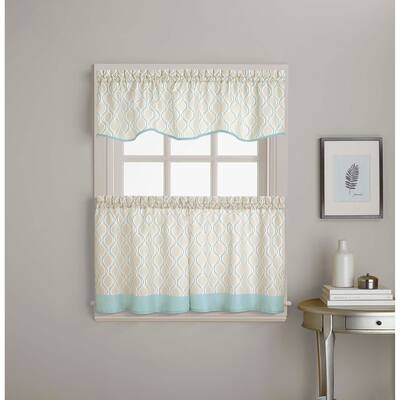 Morocco Ogee Print Valance and Tier Pair Curtain Collection