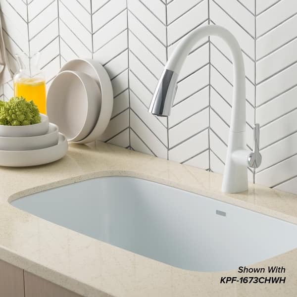 Shop Kraus Pintura Undermount 31 1 2 In Enamel Stainless Steel