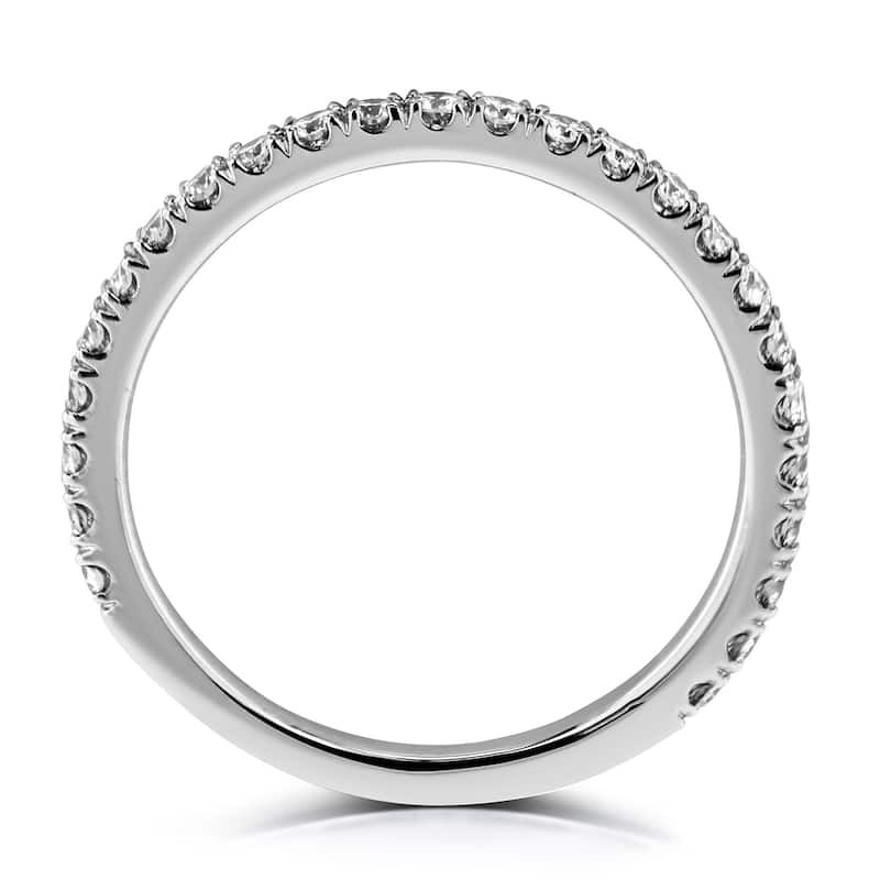 Annello by Kobelli 14k Gold 3/8 Carat TDW Diamond Semi Eternity Women's Wedding Band