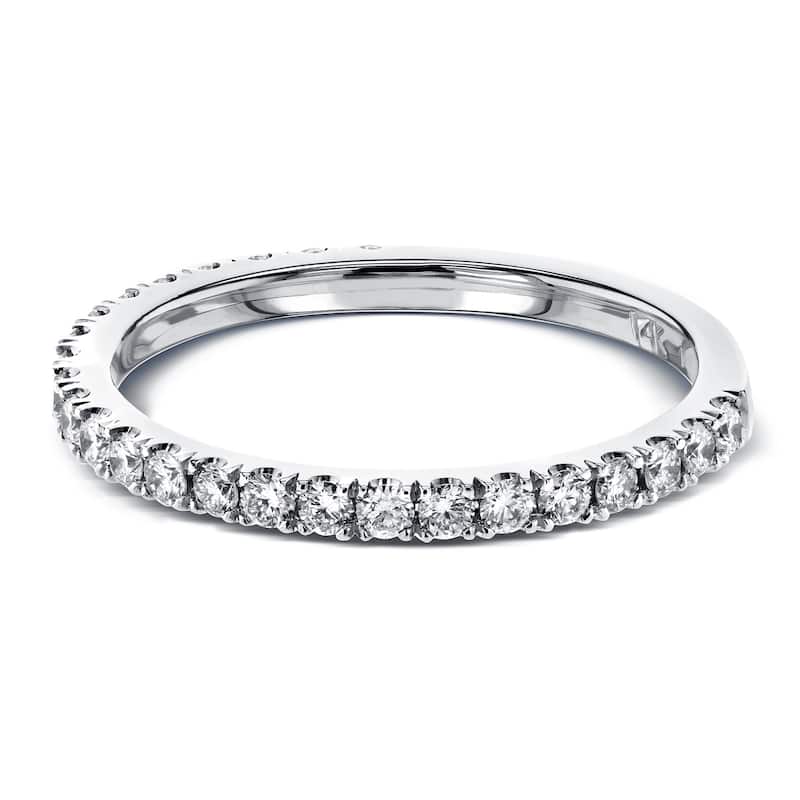 Annello by Kobelli 14k Gold 3/8 Carat TDW Diamond Semi Eternity Women's Wedding Band