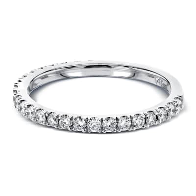 Annello by Kobelli 14k Gold 3/8 Carat TDW Diamond Semi Eternity Women's Wedding Band