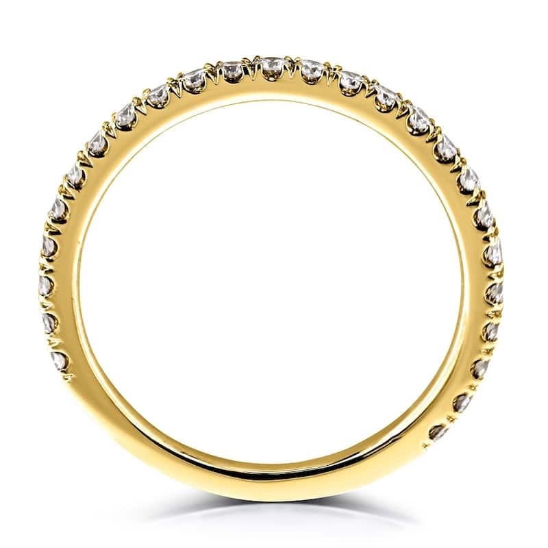 Annello by Kobelli 14k Gold 3/8 Carat TDW Diamond Semi Eternity Women's Wedding Band