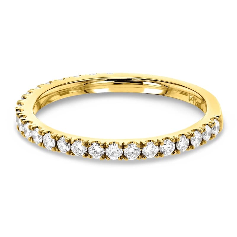Annello by Kobelli 14k Gold 3/8 Carat TDW Diamond Semi Eternity Women's Wedding Band