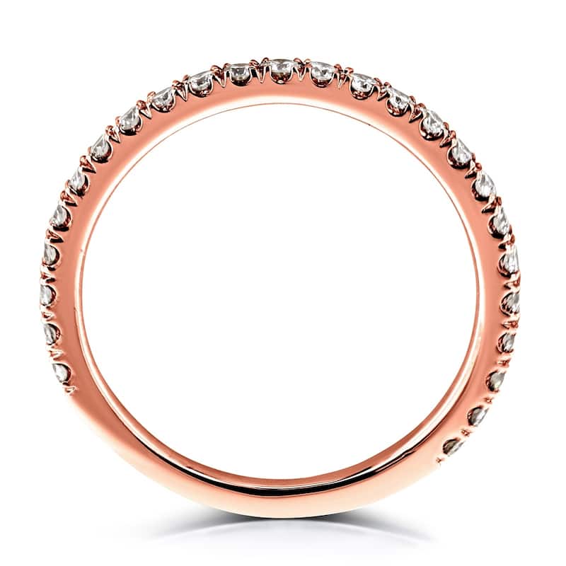 Annello by Kobelli 14k Gold 3/8 Carat TDW Diamond Semi Eternity Women's Wedding Band