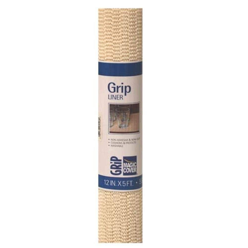 Shelf Liner, Non-Adhesive Grip, White, 12-In. x 5-Ft.