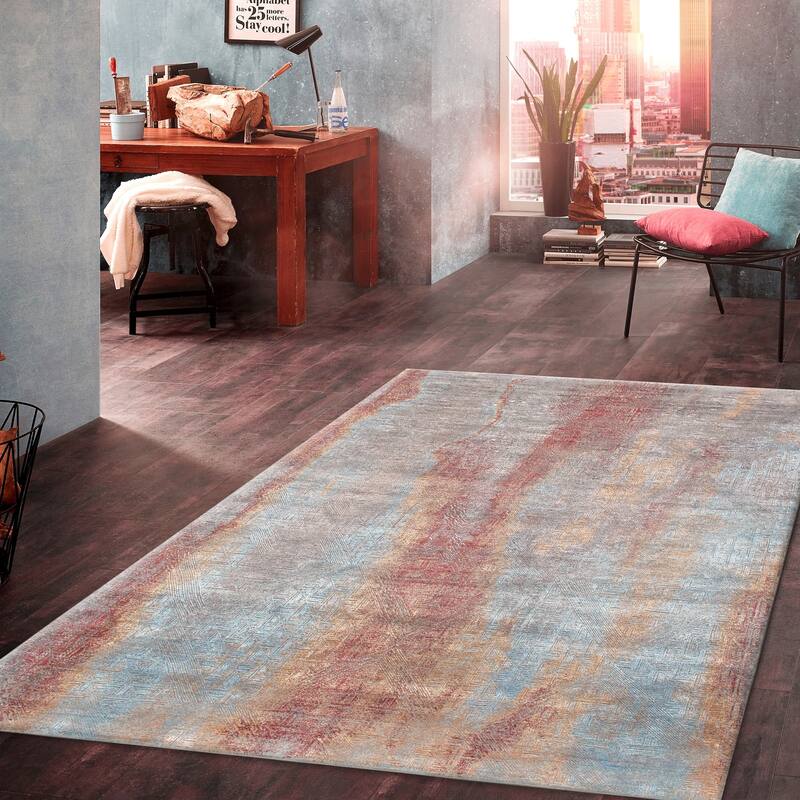 Pasargad Home Cosmo Silk/Wool Hand-Knotted Area Rug