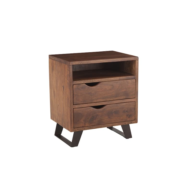 Nottingham 23-Inch Acacia Wood Night Chest in Walnut Finish