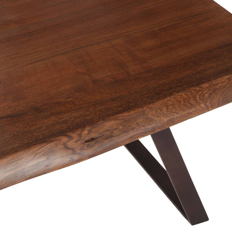 Nottingham 23-Inch Acacia Wood Side Table in Walnut Finish