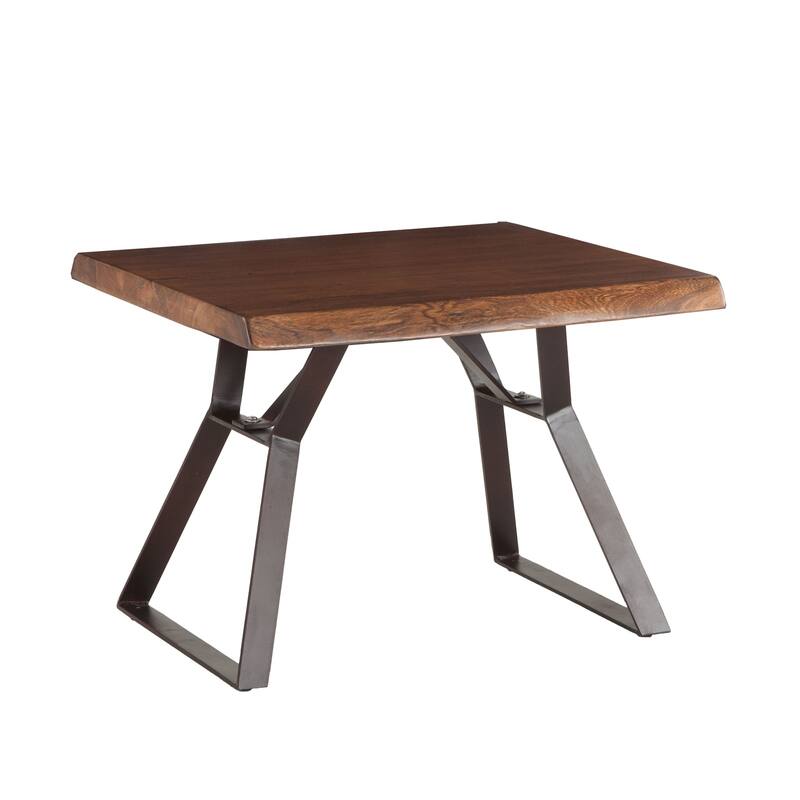 Nottingham 23-Inch Acacia Wood Side Table in Walnut Finish
