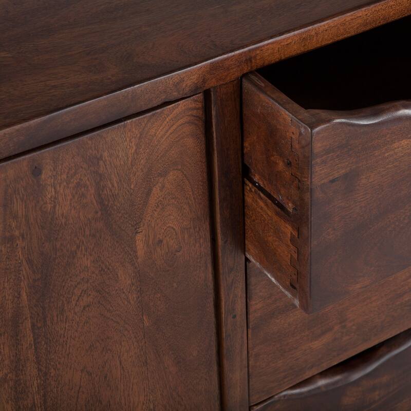 Nottingham 68-Inch Acacia Wood Sideboard in Walnut Finish