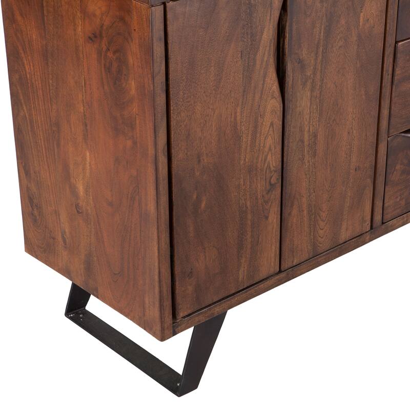 Nottingham 68-Inch Acacia Wood Sideboard in Walnut Finish