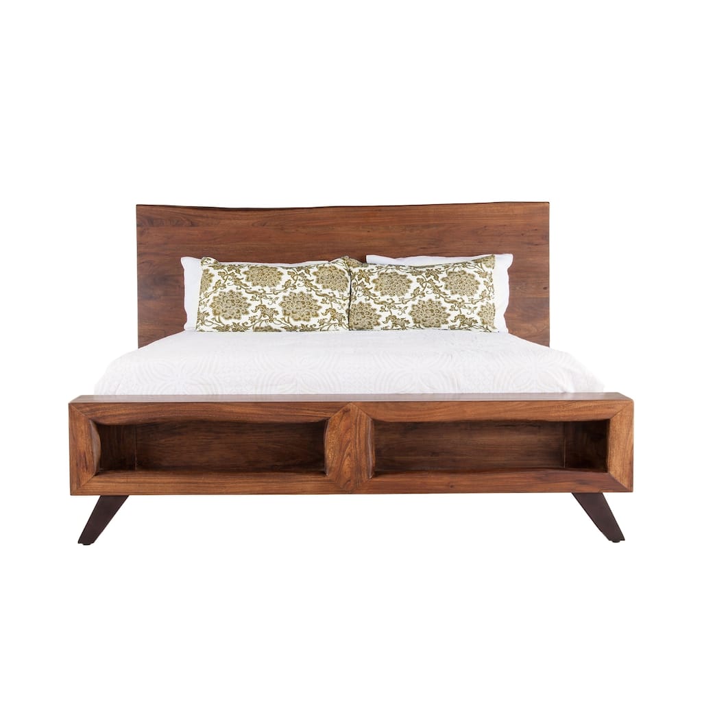 Nottingham Acacia Wood King Bed in Walnut Finish