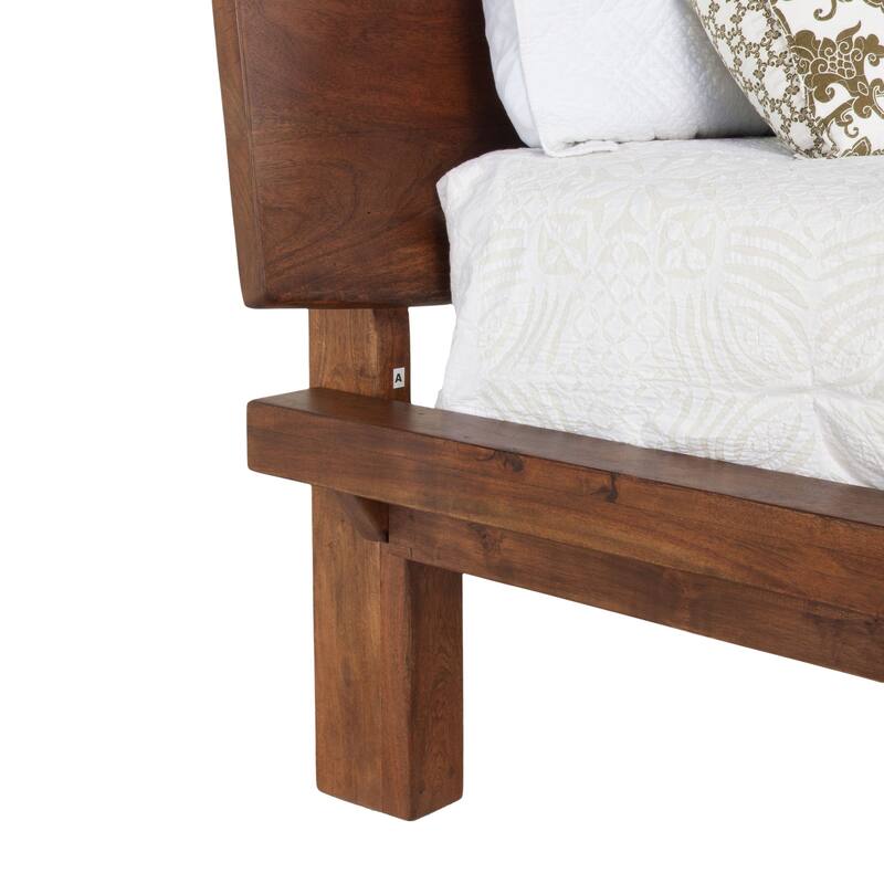 Nottingham Acacia Wood King Bed in Walnut Finish