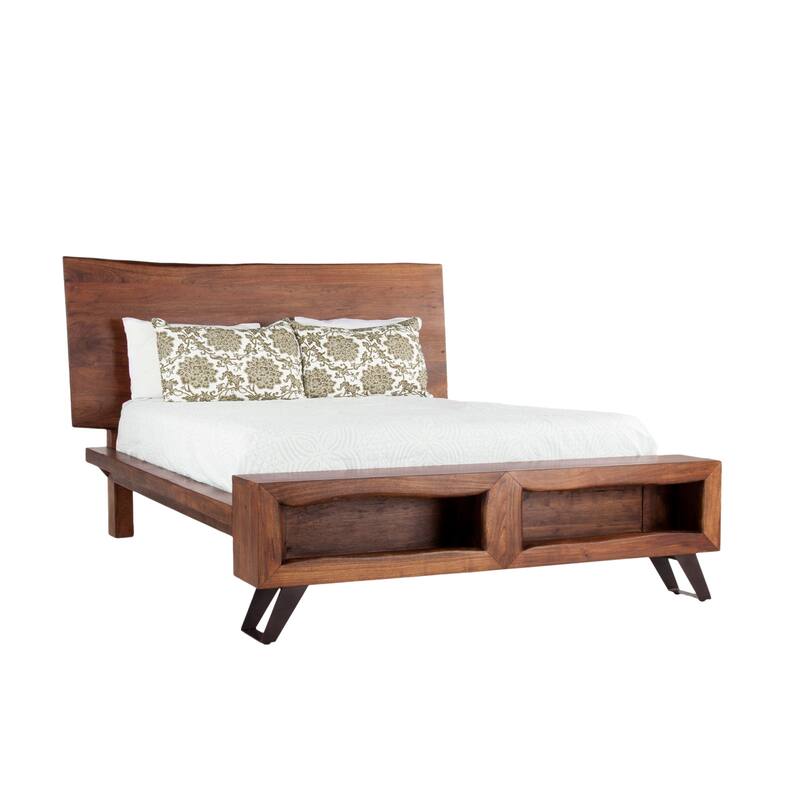 Nottingham Acacia Wood King Bed in Walnut Finish