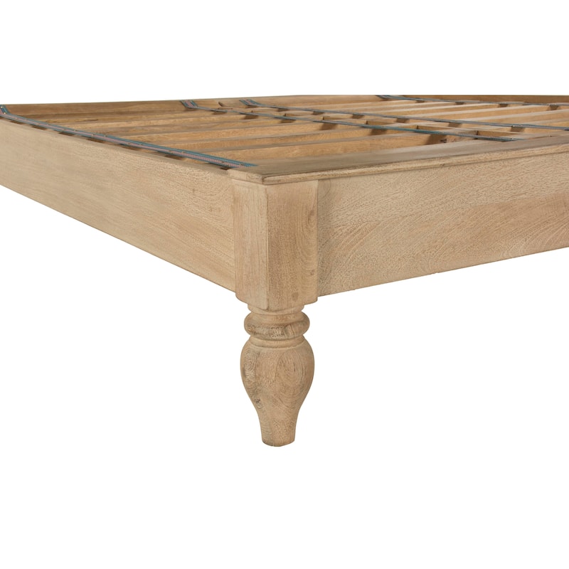 Haveli Whitewash Mango Wood Queen Bed