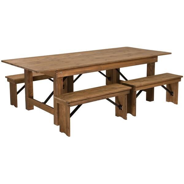 Shop 8 X40 Farm Table 4 Bench Set On Sale Free Shipping Today