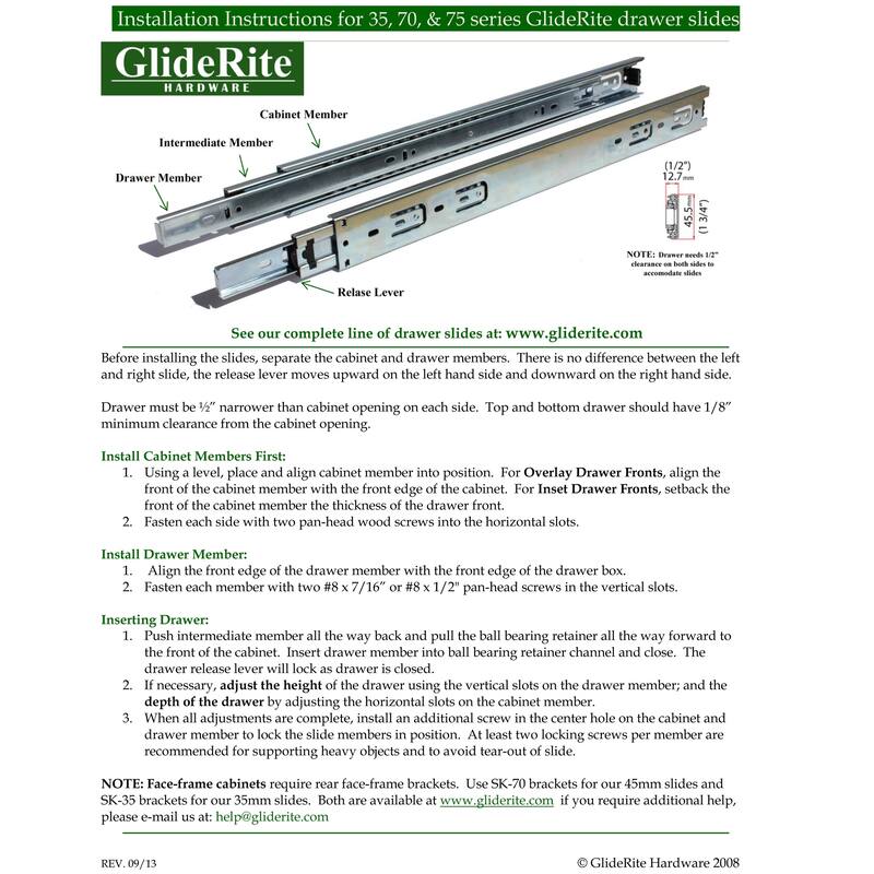 24 Inch Side Mount Soft Close Full Extension Drawer Slide (1 Pair)