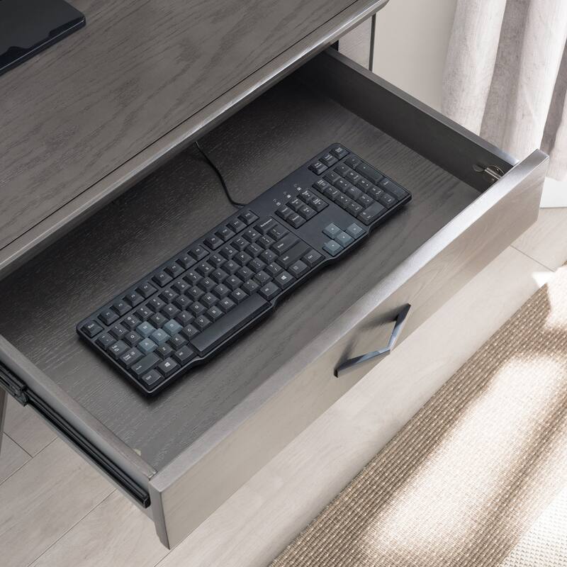 Grey Corner 1 Drawer Metal Computer/Writing Desk