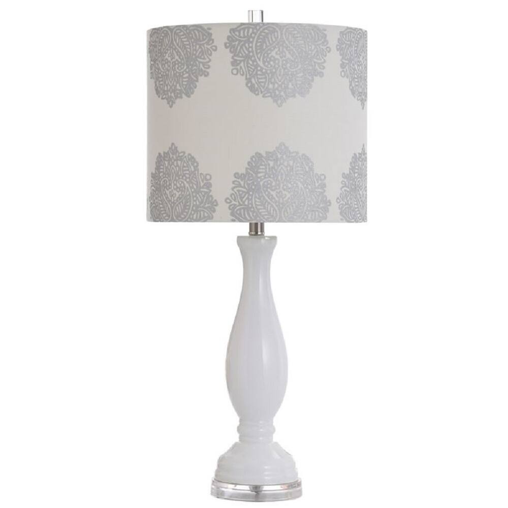 StyleCraft Glass and Acrylic Buffet Lamp with Rotary 3 Way Switch - 28 in