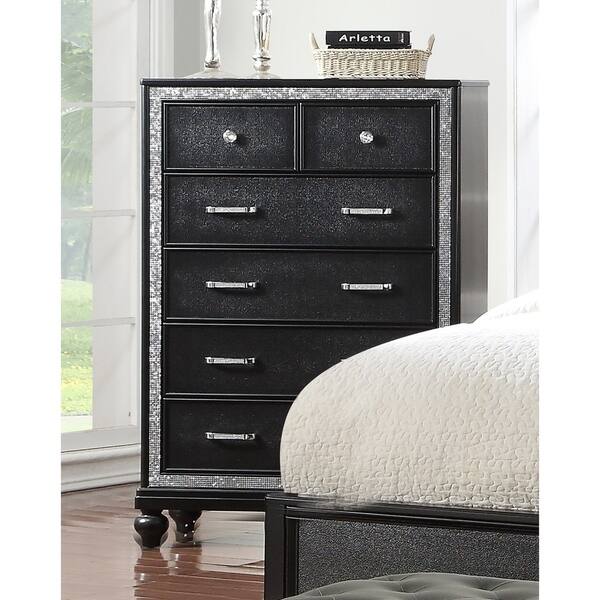Shop Kanti Black Pearl 6 Drawer Chest On Sale Free Shipping
