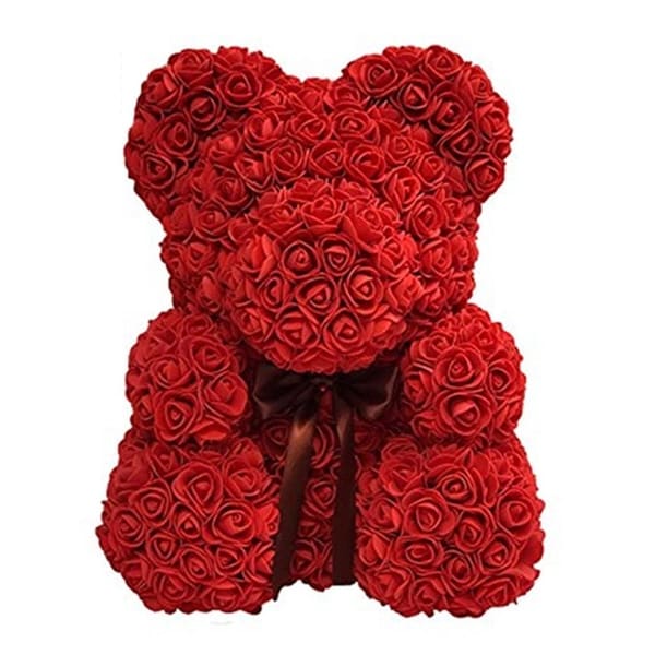 large flower teddy bear