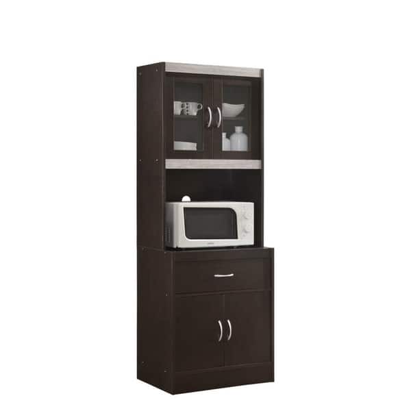 Shop Hodedah Kitchen Cabinet With Top And Bottom Enclosed Cabinet