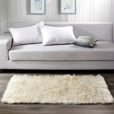 Serenta Shaggy Silky FauxFur Area Rug Carpet Floor Mat -3' x 5' - 3' x 5'