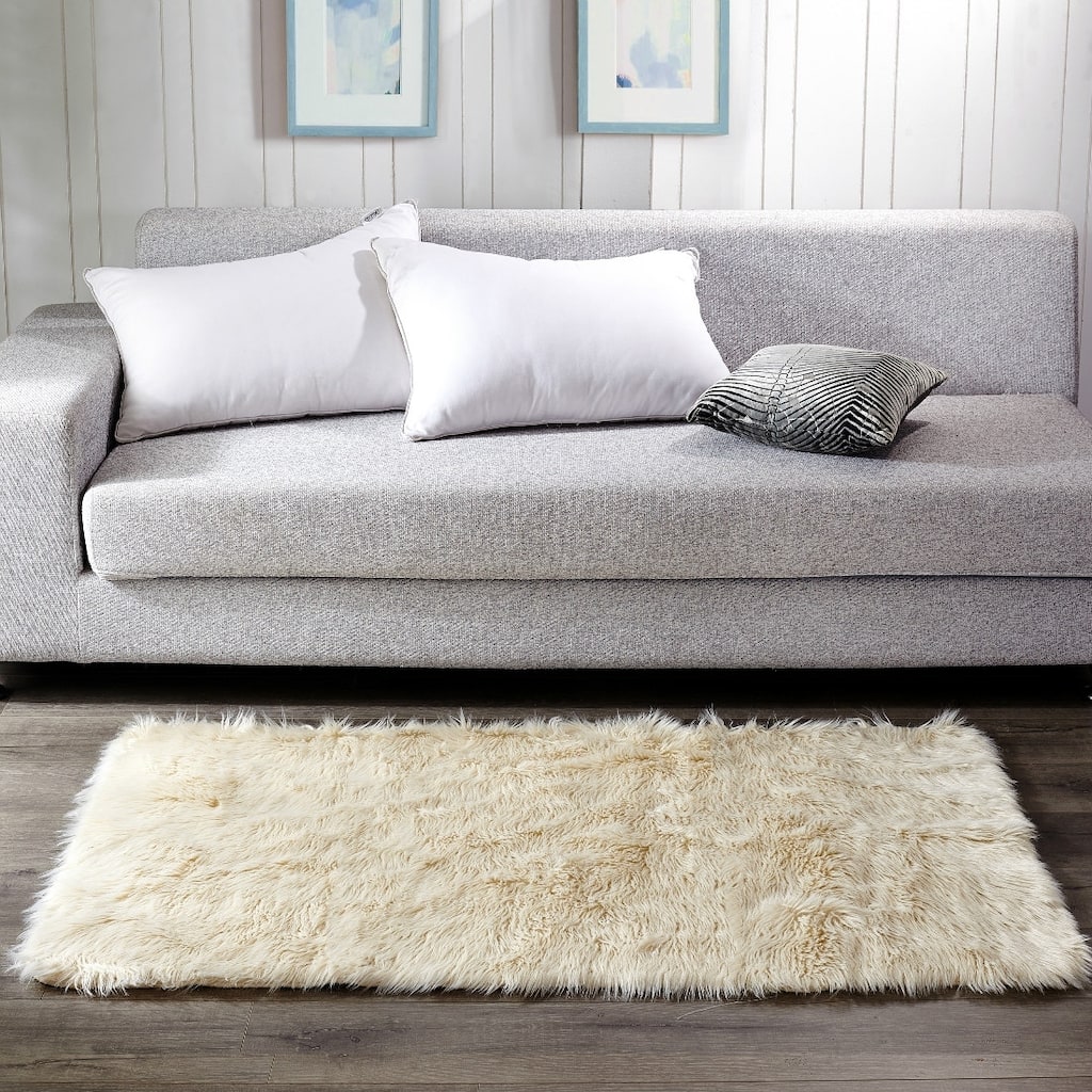 Serenta Shaggy Silky FauxFur Area Rug Carpet Floor Mat -3' x 5' - 3' x 5'