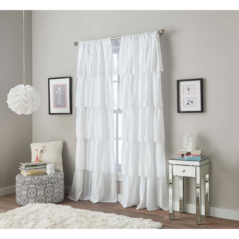 Curtainworks Flounced Ruffle Rod Pocket Curtain Panel