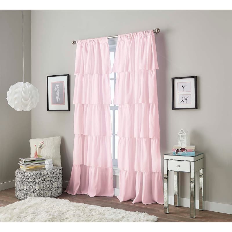Curtainworks Flounced Ruffle Rod Pocket Curtain Panel