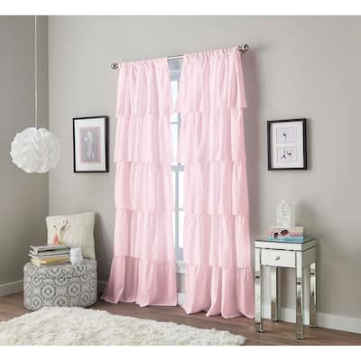 Curtainworks Flounced Ruffle Rod Pocket Curtain Panel
