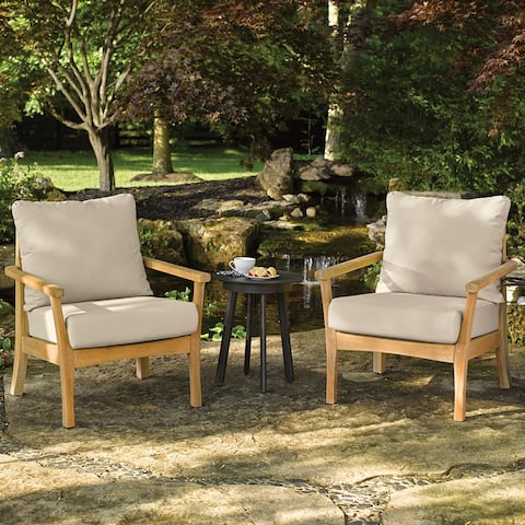 Oxford Garden Mera Natural Shorea Club Chair - Camel Cushions