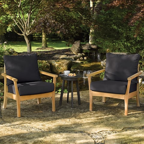 Oxford Garden Mera Natural Shorea Club Chair - Black Onyx Cushions