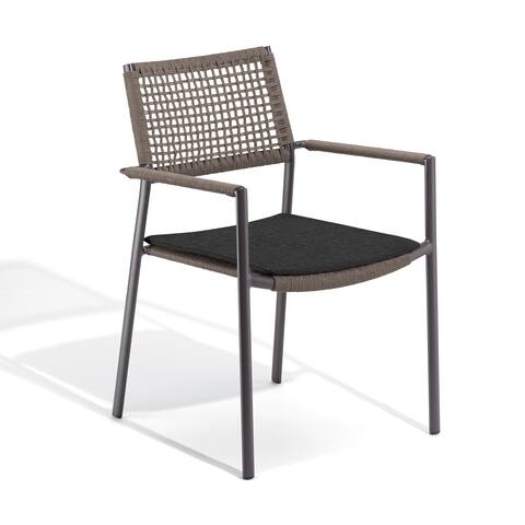 Oxford Garden Eiland Mocha Composite Cord Armchair - Pepper Cushions (Set of 2)