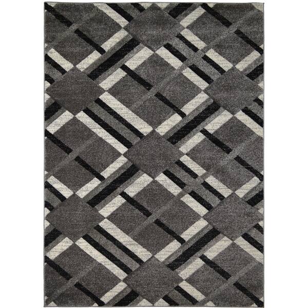 Axel Easton Black Gray Contemporary Geometric Area Rug Axel Easton Black Gray