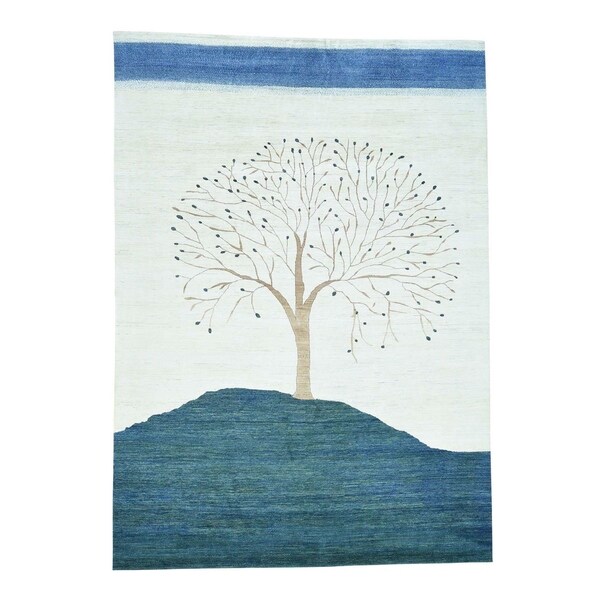 Shahbanu Rugs Hand-Knotted Modern Folk Art Gabbeh Persian Wool Oriental Rug (9'8" x 13'8") - 9'8" x 13'8"