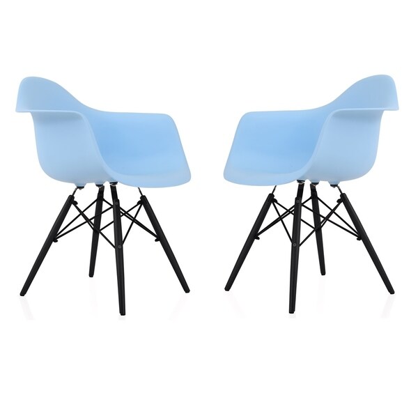 blue plastic dining chairs