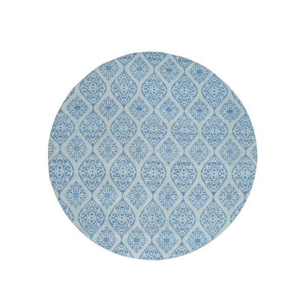 Shahbanu Rugs Hand-Woven Flat Weave Reversible Kilim Round Oriental Rug (9'9" x 9'9") - 9'9" x 9'9"