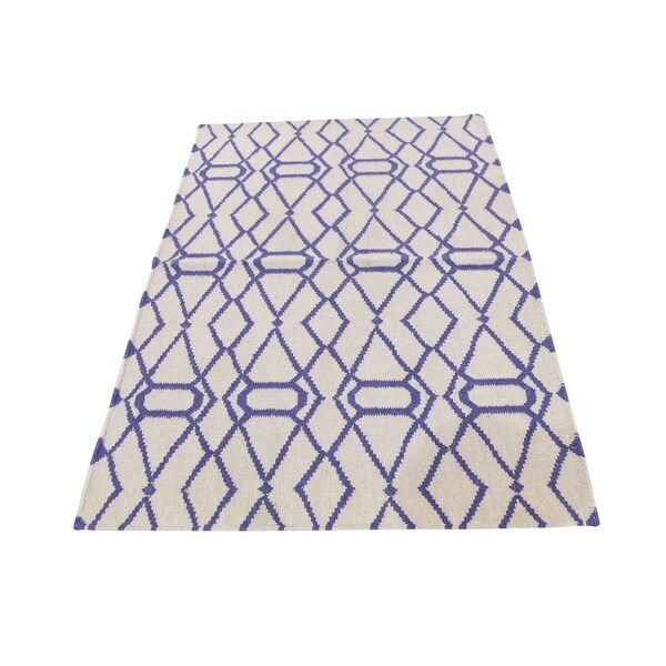 Shahbanu Rugs Pure Wool Hand Woven Flat Weave Reversible Durie Kilim Rug (3'1" x 5'2") - 3'1" x 5'2"