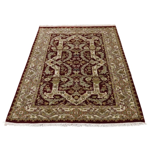 Shahbanu Rugs Wool and Silk Tabriz Design 300 Kpsi Hand Knotted Oriental Rug (3'0" x 5'1") - 3'0" x 5'1"