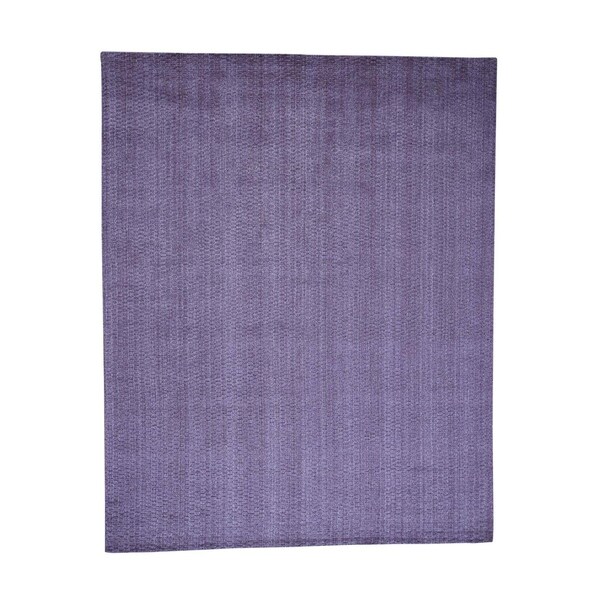 Shahbanu Rugs Hand-Loomed Pure Wool Tone on Tone Oriental Rug (8'0" x 10'1") - 8'0" x 10'1"