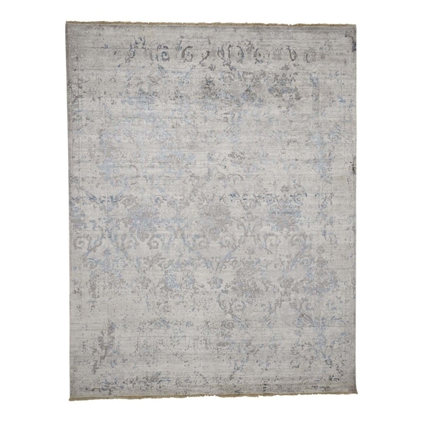 Shahbanu Rugs Wool and Silk Broken Persian Design Hand Knotted Rug (7'9" x 9'10") - 7'9" x 9'10"