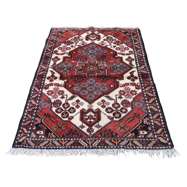 Shahbanu Rugs New Persian Mazlagan Hand-Knotted Oriental Pure Wool Rug (3'8" x 5'0") - 3'8" x 5'0"