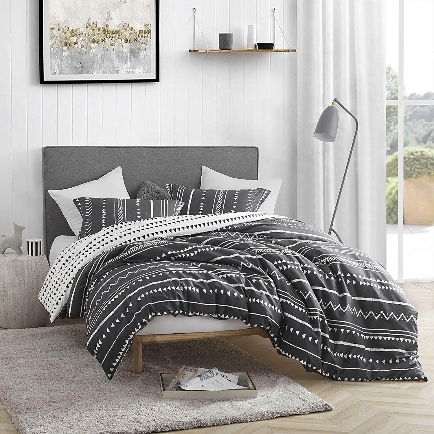 Shop Trinity Faded Black And White Oversized Duvet Cover 100