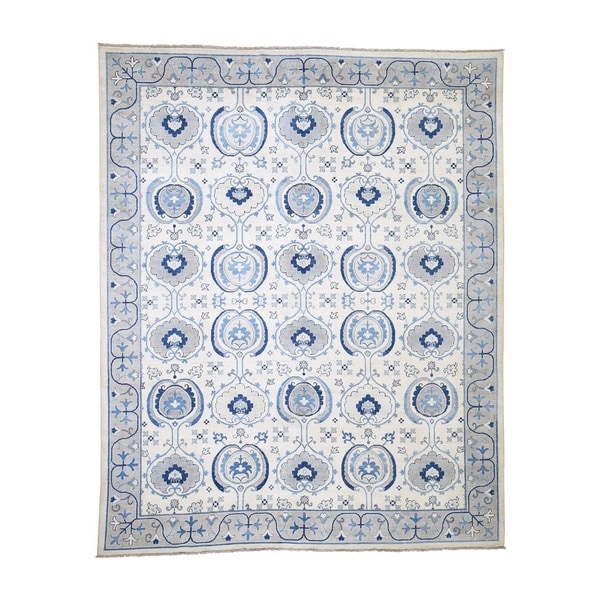 Shahbanu Rugs Vintage Look Arts & Craft Design Pure Wool Hand-Knotted Oriental Rug (8'0" x 9'9") - 8'0" x 9'9"