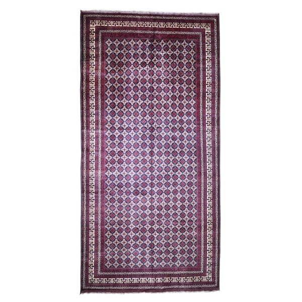 Shahbanu Rugs Gallery Size Afghan Khamyab vegetables Dyes Hand Knotted Oriental Rug (9'9" x 19'8") - 9'9" x 19'8"