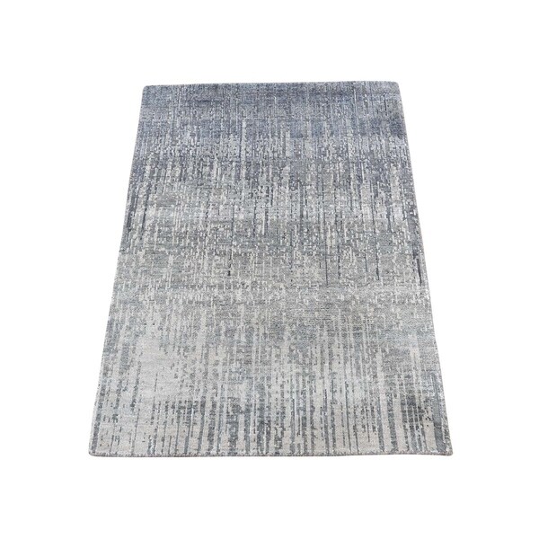 Shahbanu Rugs Ombre Design Pure Silk Hand-Knotted Oriental Rug (2'0" x 3'1") - 2'0" x 3'1"