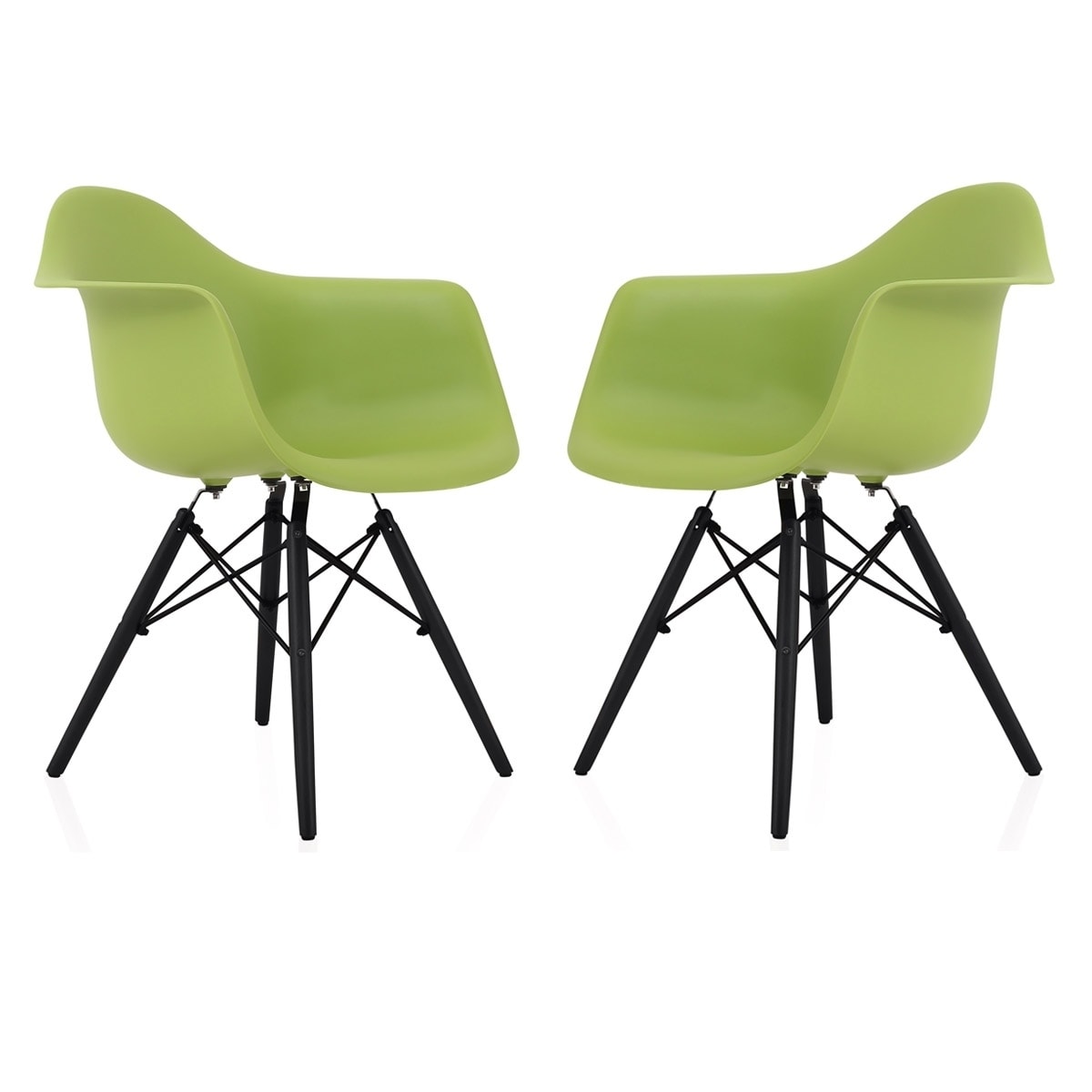 green molded plastic chair