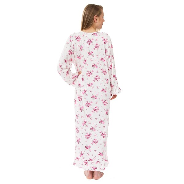 pink long sleeve nightgown