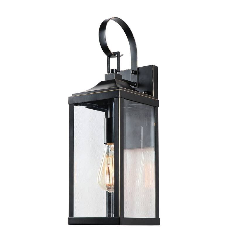 1 Light Outdoor Wall Lantern in Imperial Black - Black